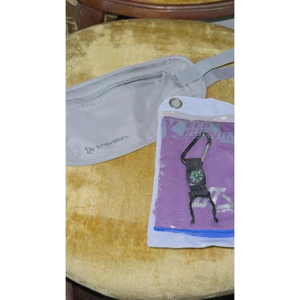 Ever Cooling Sports Towel With Compass And Travel Money Belt